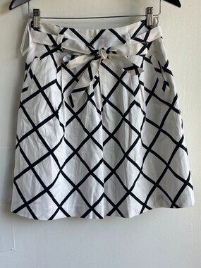 INC International Concepts Black White Paperbag Tie Waist Skirt Size 2